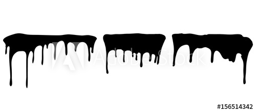 500x218 Black Paint Drips Vector Splash Ink Set