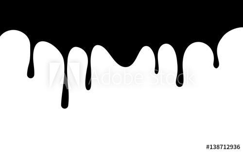 500x313 Black Paint Drips Ink Flow Down White Background Vector