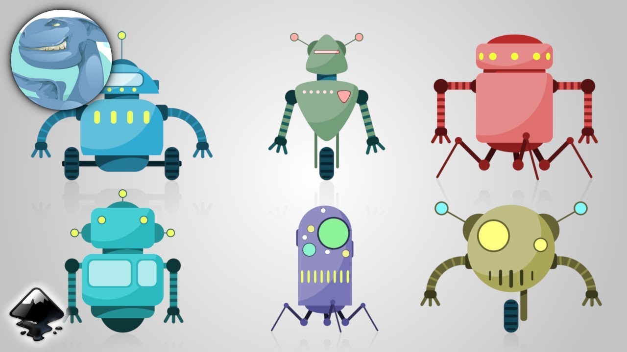 1280x720 Set Of Simple Robots Speed Vector Art In Inkscape