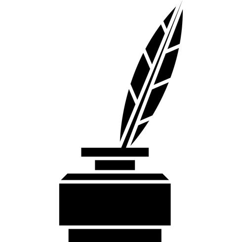 490x490 Inkwell With Feather Icon Vector