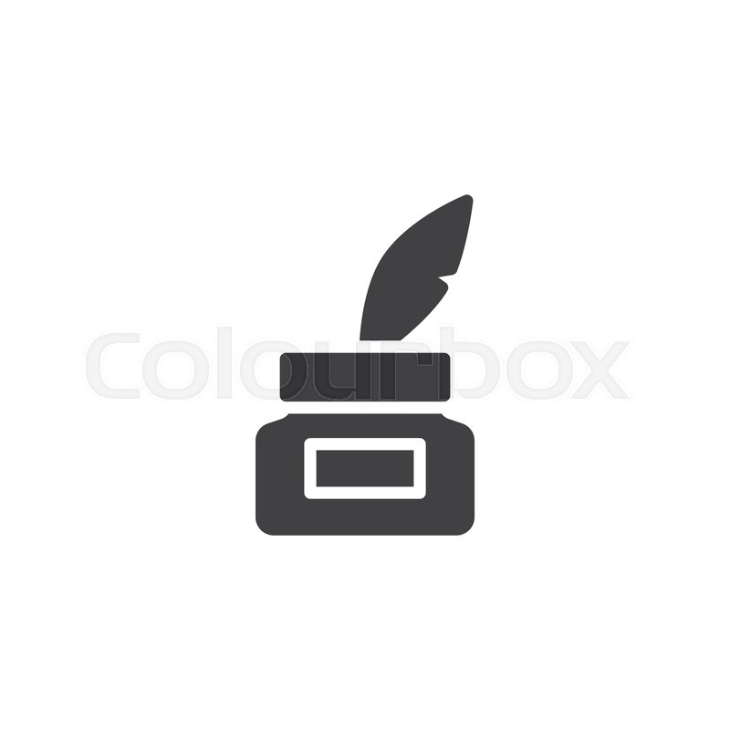 800x800 Inkwell And Feather Pen Vector Icon Stock Vector Colourbox
