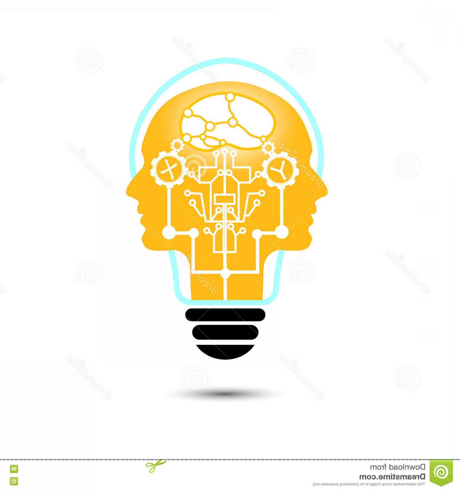 1560x1668 Stock Illustration Vector Light Bulb Human Creative Technology