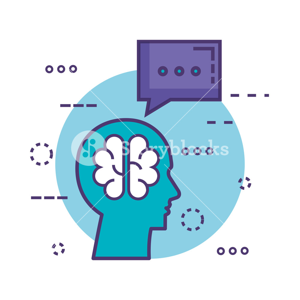 1000x1000 Profile With Brain Innovation Icon Vector Illustration Design
