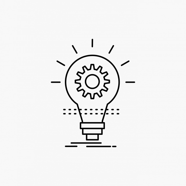 640x640 Bulb Develop Idea Innovation Light Line Icon Vector Isolate