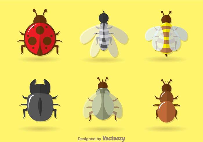 700x490 Flat Insect Vector Icons Stock Images