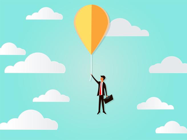 Flying Businessman Vector Concept With Balloon, Inspiration 655x490 Flying Businessman Vector Concept With Balloon, Inspiration