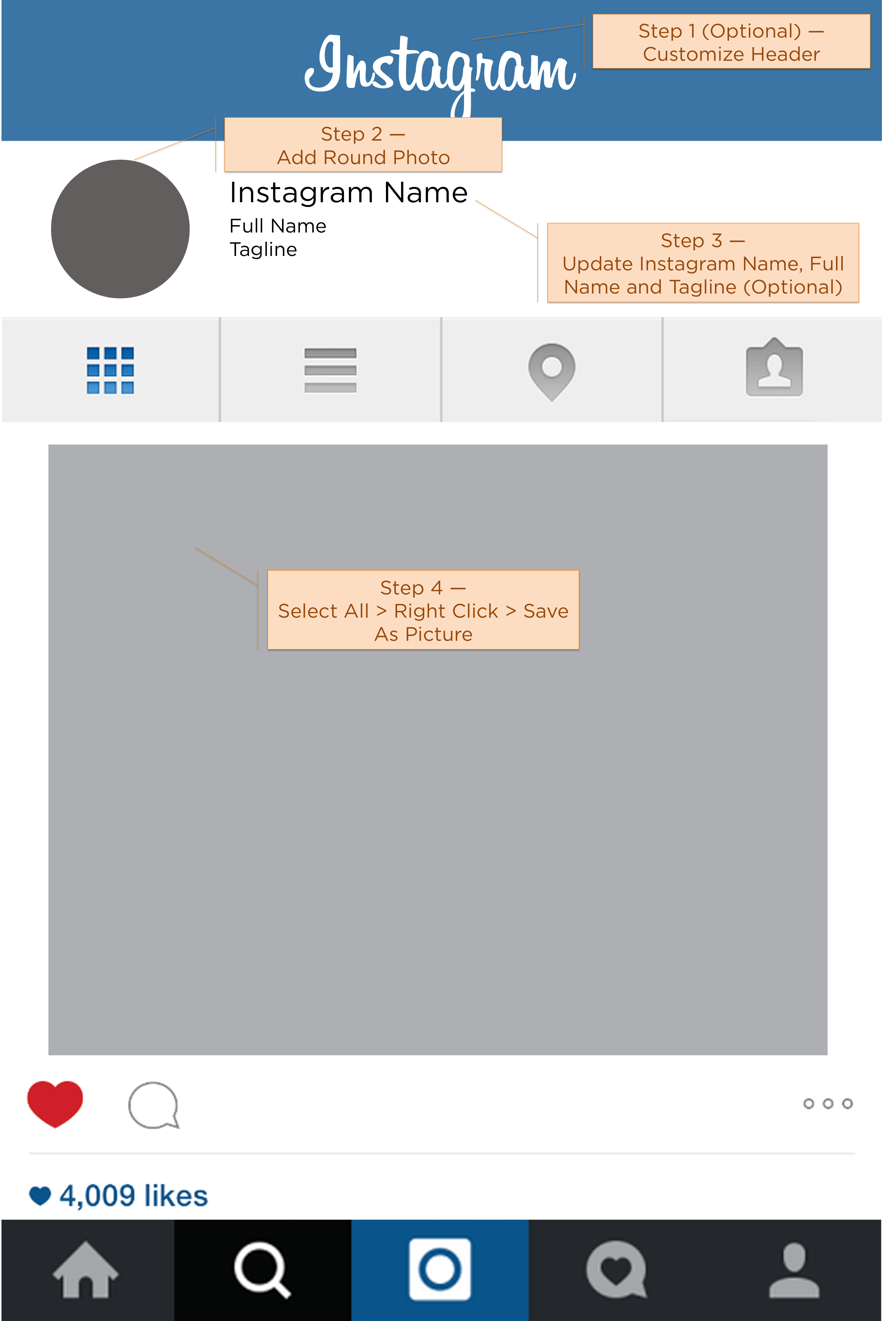 3005x4500 Instagram Photo Frame Prop Template