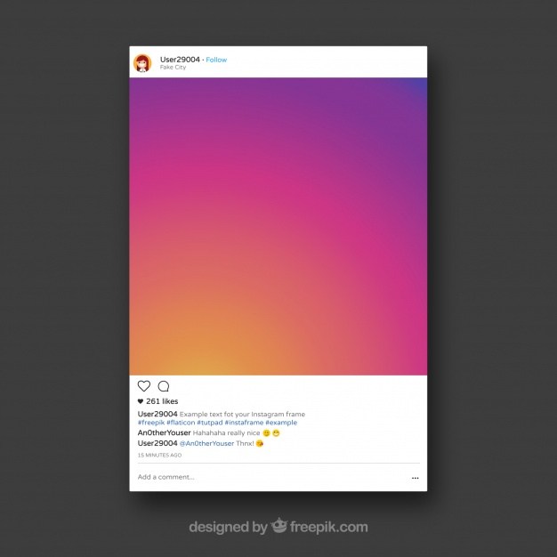 626x626 Instagram Photo Frame Vector Free