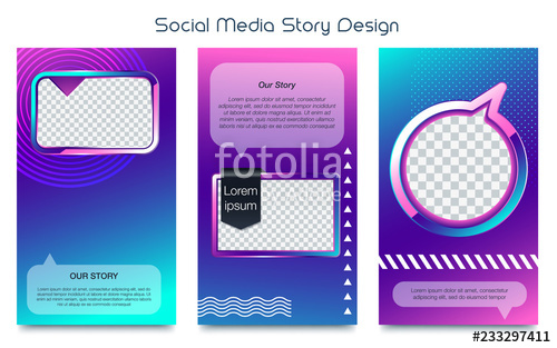 500x313 Instagram Stories Template Photo Frame Vector Set Stock Image