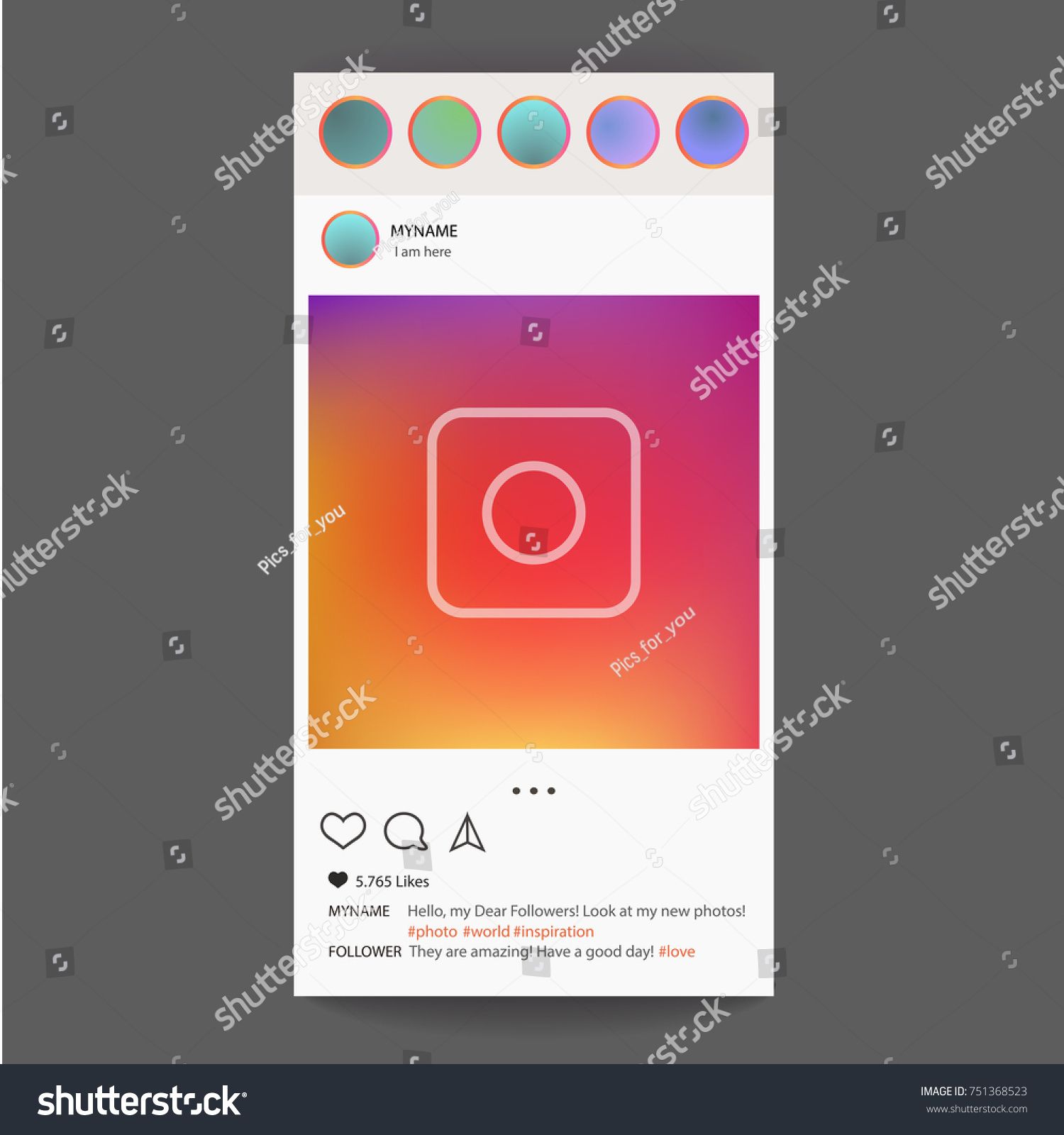 1500x1600 Instagram Stories Photo Frame Vector For Application Social