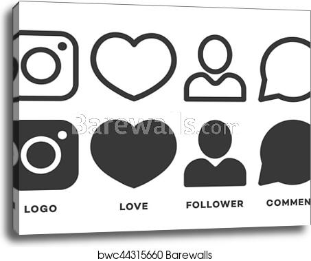 453x379 Set Of Instagram Icon Black Color Isolated On White Background