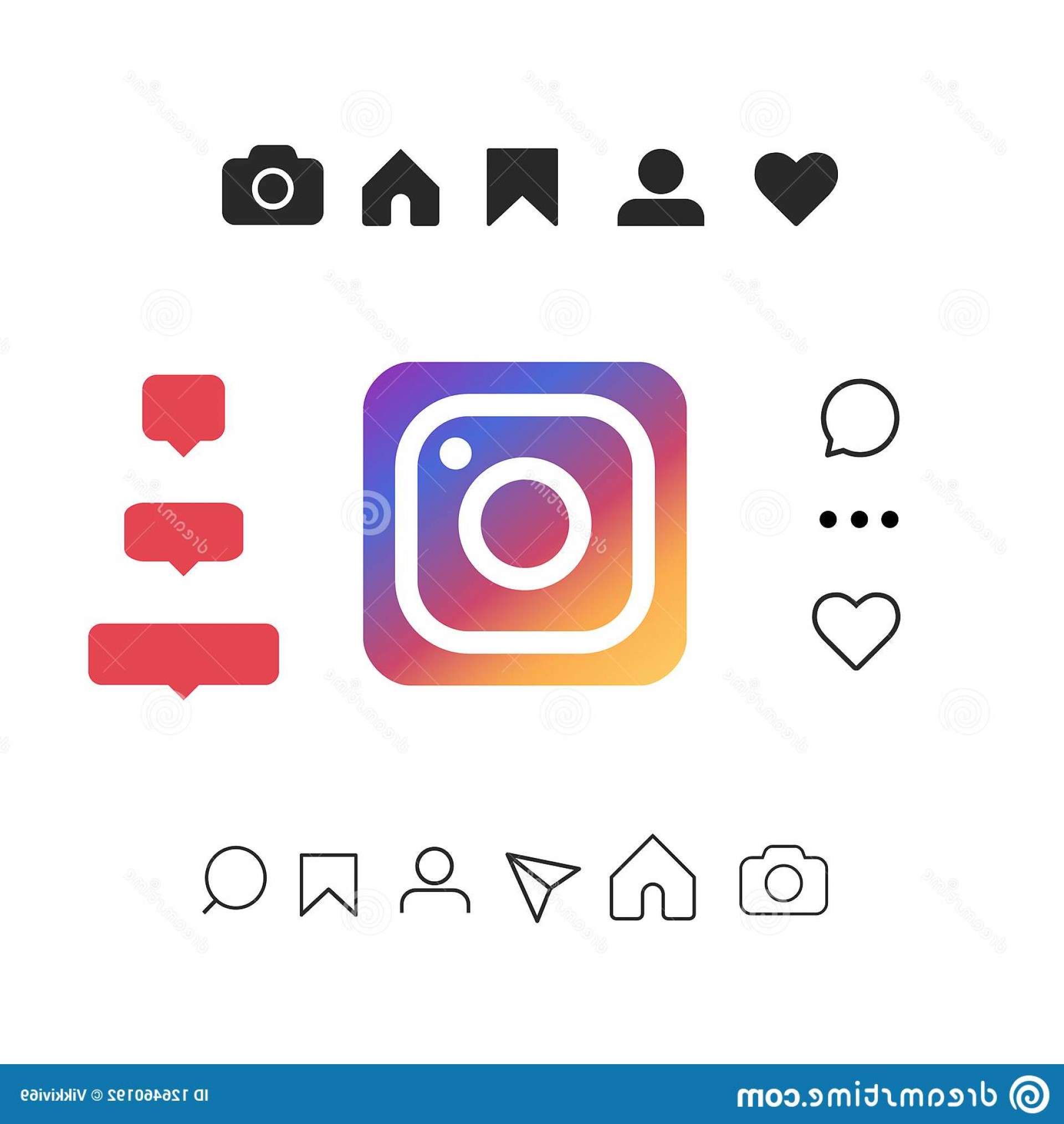 1920x2028 Instagram Vector Icons Set Social Media Pictogram Like Follower