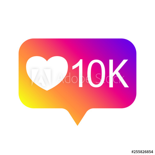500x500 Counter Notification Icon, Color Gradient Follower Icon Like