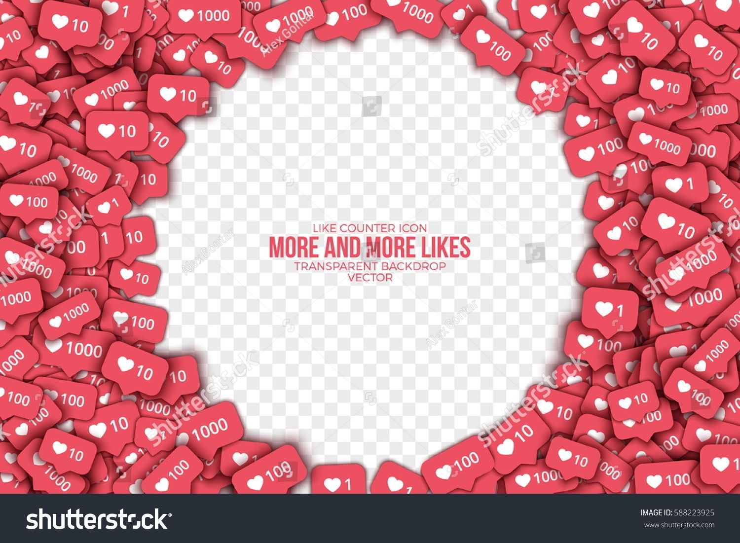 1500x1101 Vector Instagram Like Counter Icons Abstract Illustration