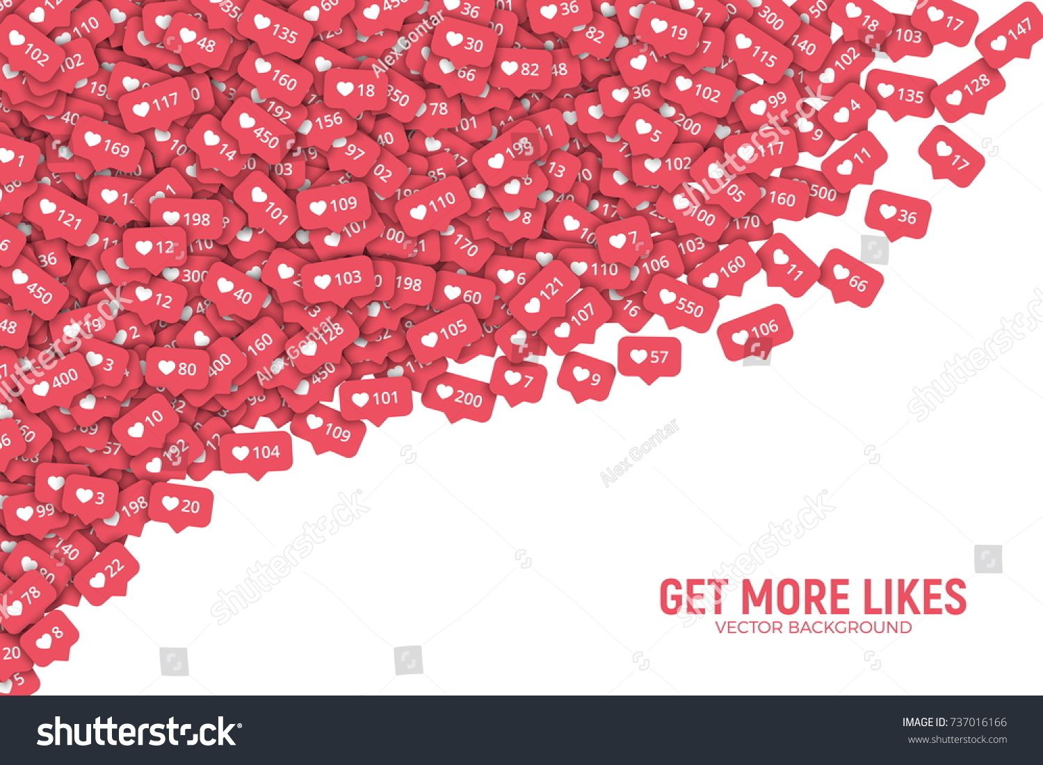 1500x1101 Vector Social Network Instagram Like Counter Icons Abstract