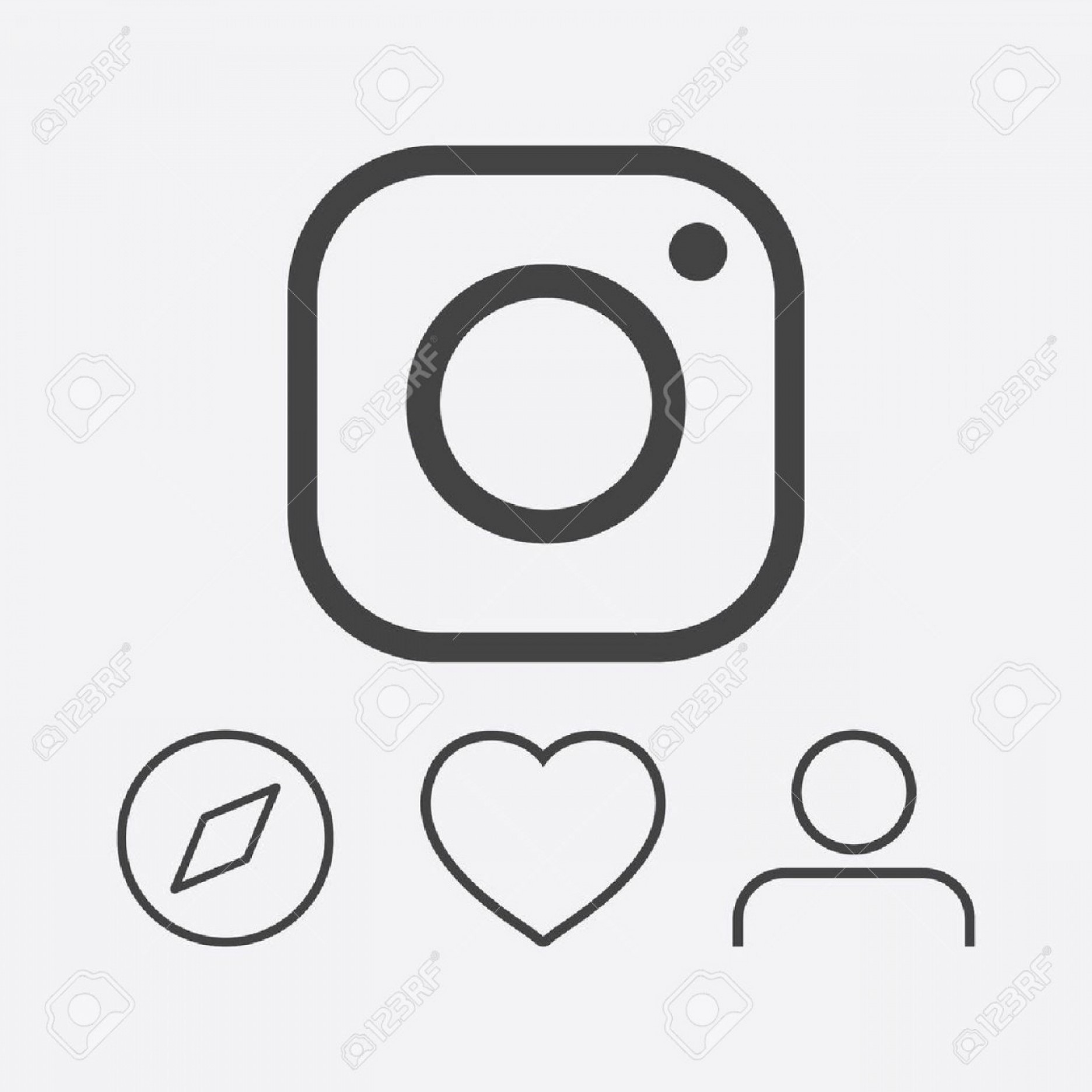 1872x1872 Photostock Vector Instagram Icon Set Social Media Logo Vector Flat