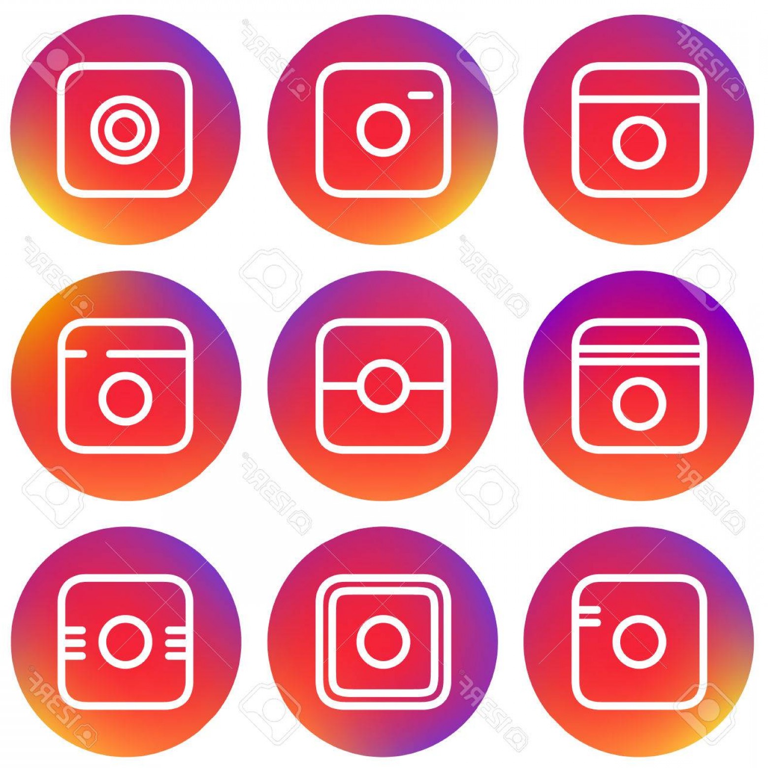 1560x1560 Photostock Vector Smooth Color Gradient Icon Template Set Inspried