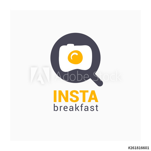 500x500 Instagram Icon Illustration Breakfast With Camera Symbol Vector