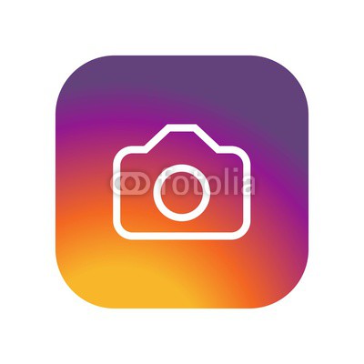 400x400 Instagram Camera Icon On Gradient Color Background Vector Icon