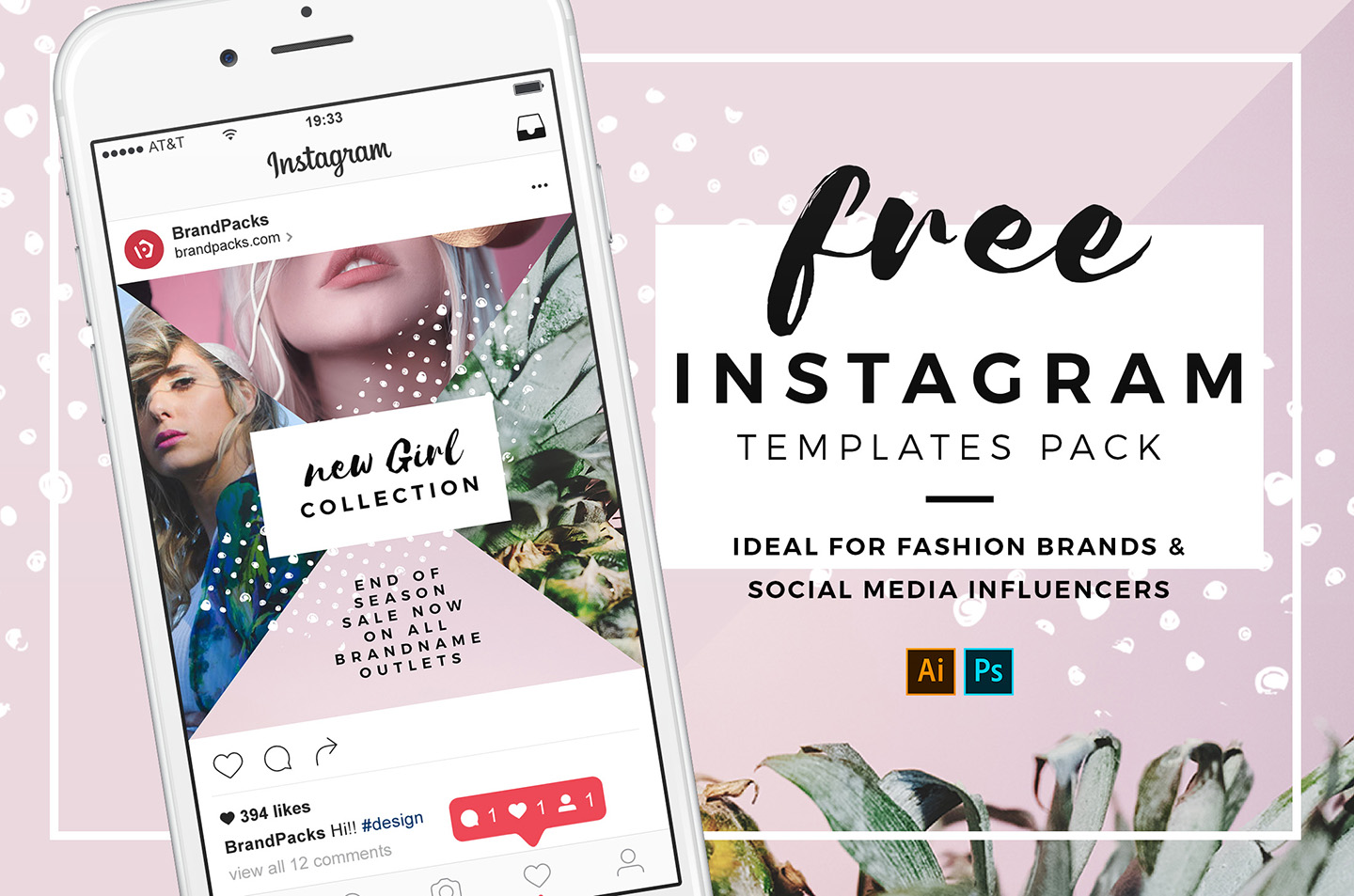 1440x953 Free Instagram Templates Vector