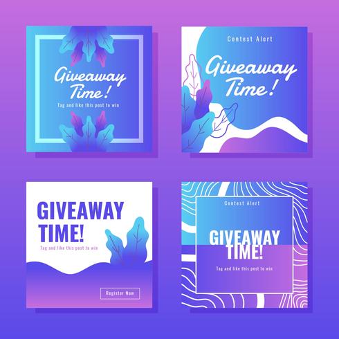 490x490 Instagram Contest Template Vector