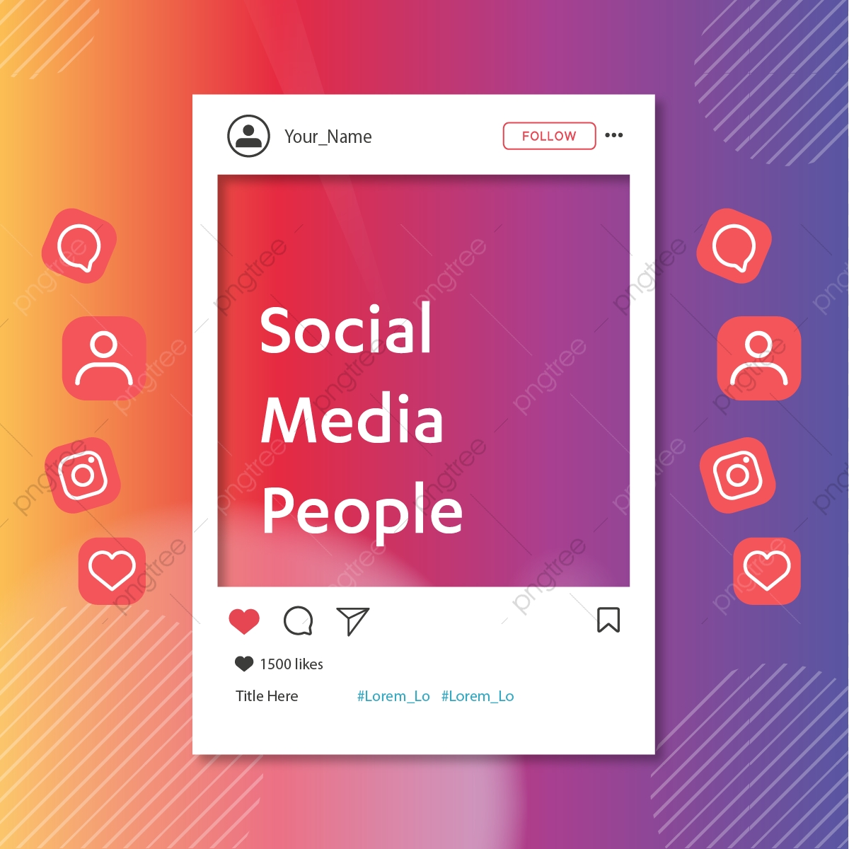 1200x1200 Social Media Background Icons Instagram Post Template, Instagram