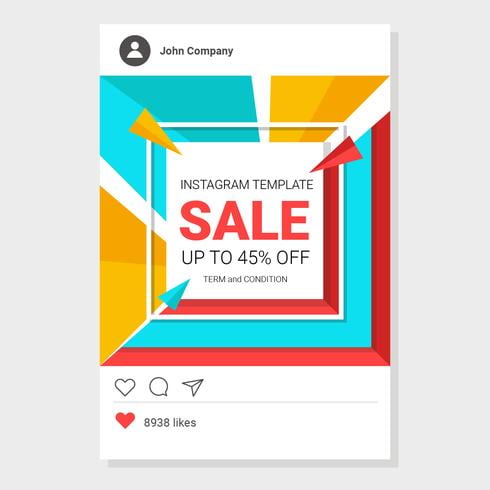 490x490 Colorful Sale Instagram Template Vector Free
