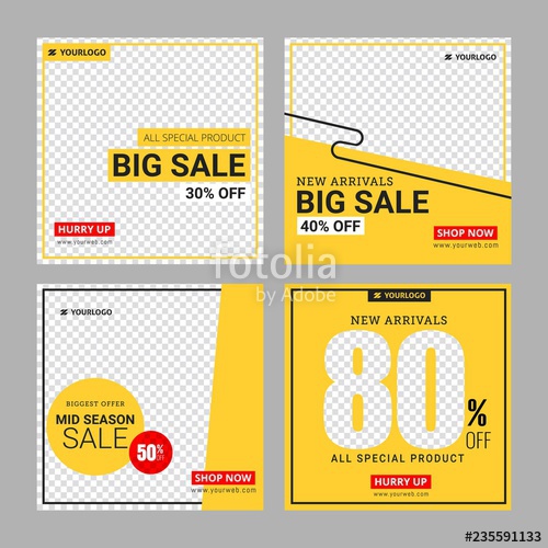 500x500 Editable Instagram Fashion Banner Ad Template Stock Image