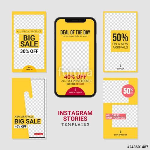 500x500 Editable Commercial Instagram Stories Template Stock Image