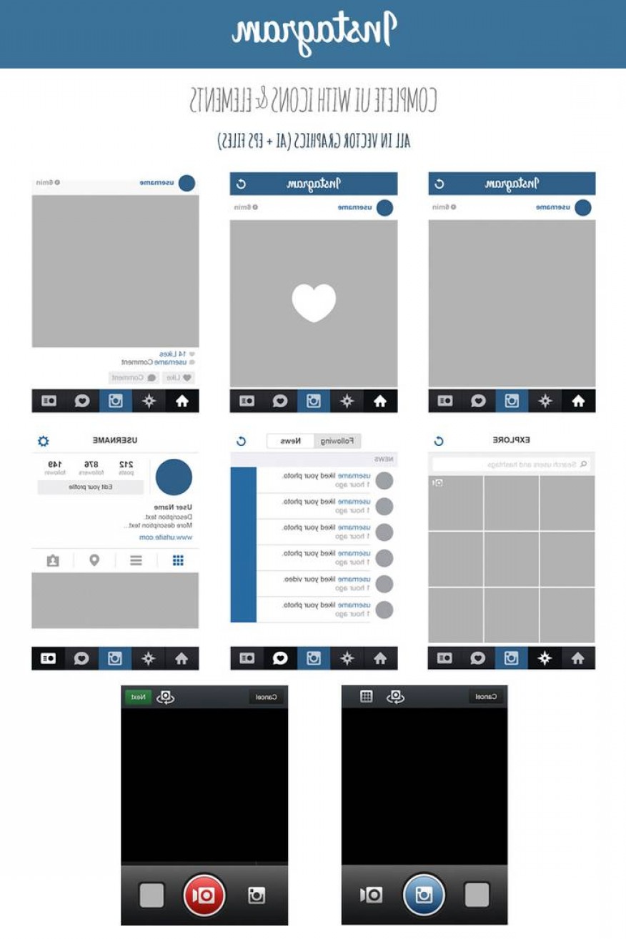 876x1314 Free Instagram Complete Vector Ui Handandbeak