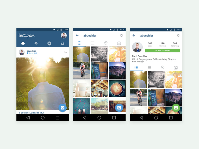 800x600 Free Instagram Mobile App Ui Template Free