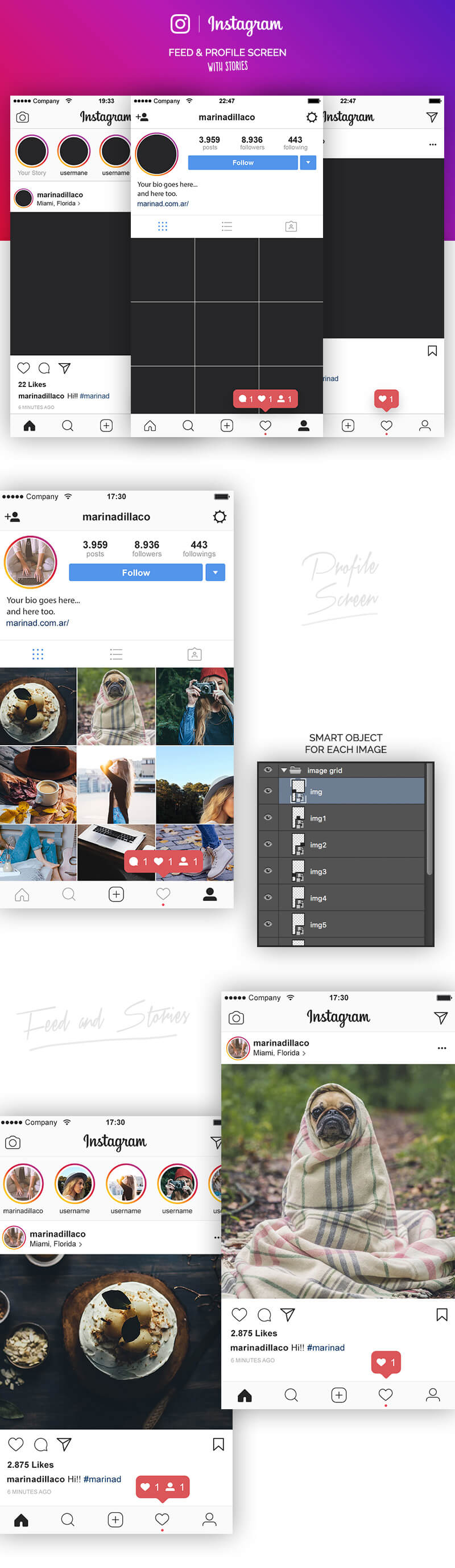 800x2755 Instagram Free Ui Template