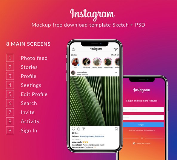 593x536 Instagram Ui Kit