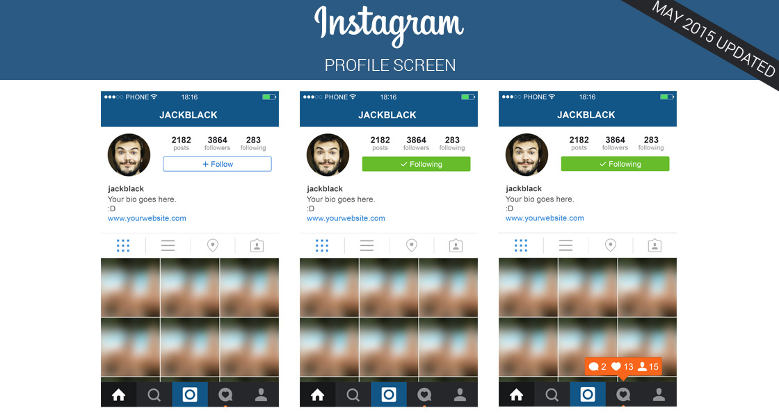 1120x600 Free Instagram Profile Screen Layout On Behance