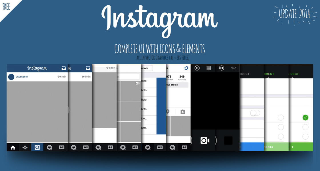 1120x600 Free Instagram Ui Views + Icons + Elements On Behance