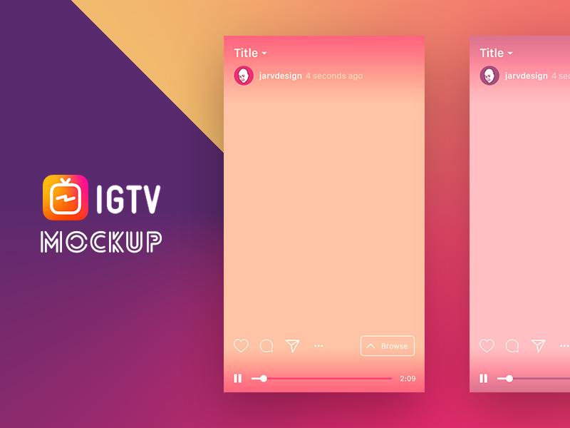 800x600 Free Igtv App Ui Template Mockup