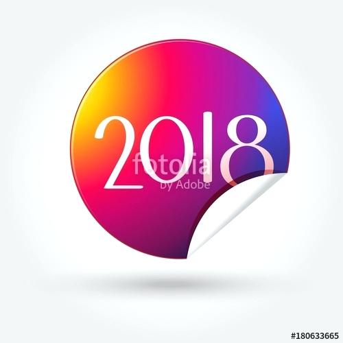 500x500 Logo Sign Happy New Year Decorative Circle Element Multicolored