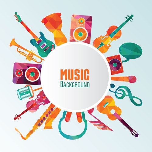 500x500 Music Background With Musical Instrument Vector Free Download