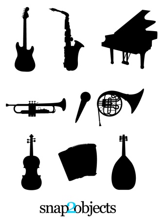 337x450 Musical Instruments Silhouettes