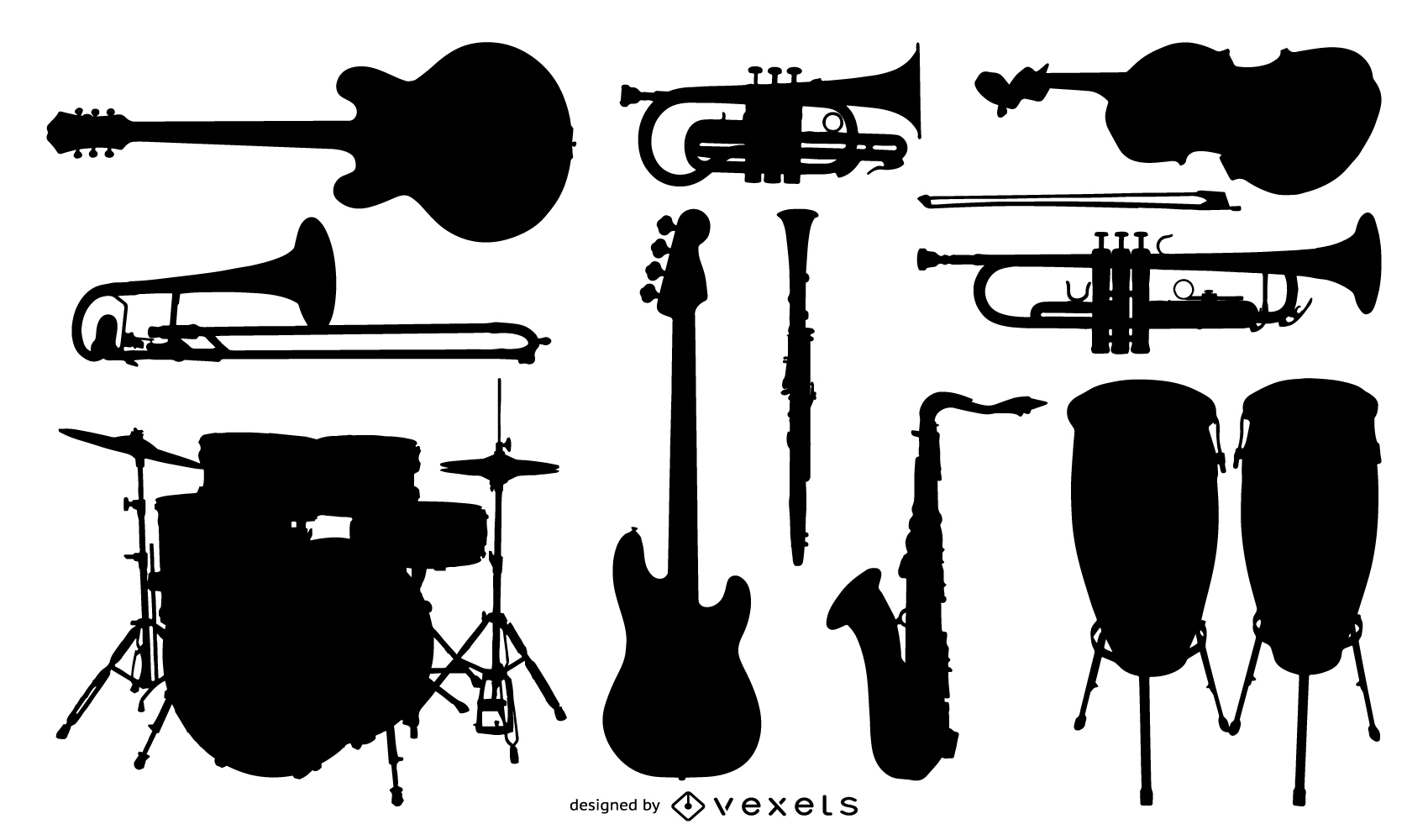 1700x1000 Silhouette Vector Music Instrument