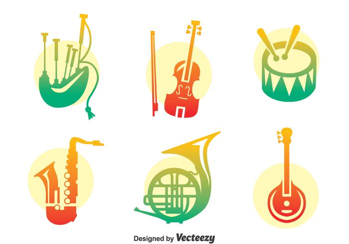 700x490 Colorful Music Instrument Vector Set