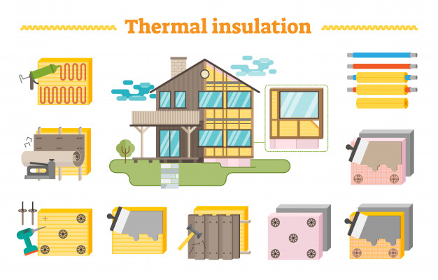 626x400 Construction Work Thermal Insulation Vector Collection Vector