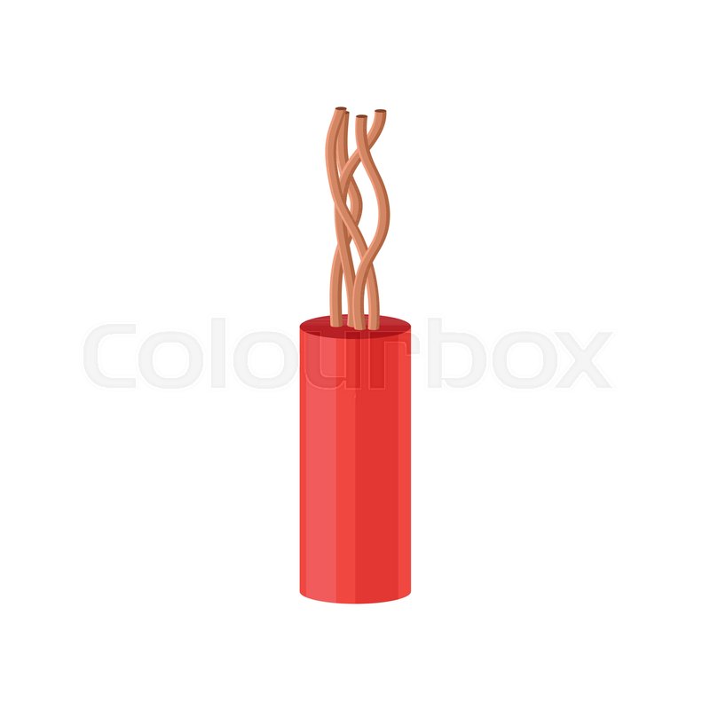 800x800 Copper Electrical Cable In Red Stock Vector Colourbox
