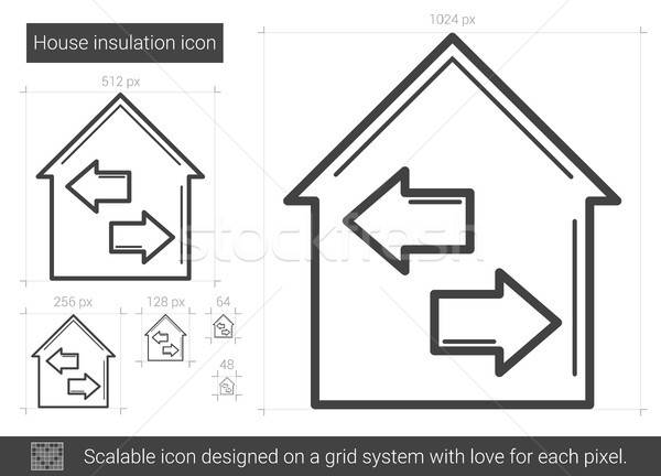 600x432 House Insulation Line Icon Vector Illustration Andrei Krauchuk
