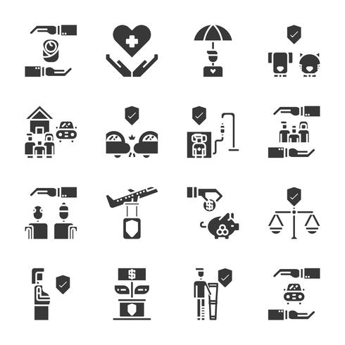 490x490 Insurance Icon Set Vector Illustration
