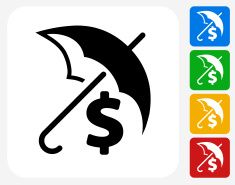 235x185 Money Insurance Icon Flat Graphic Design Vector Art Illustration