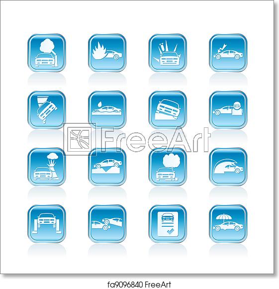 561x581 Free Art Print Of Car Insurance Icons Car And Transportation