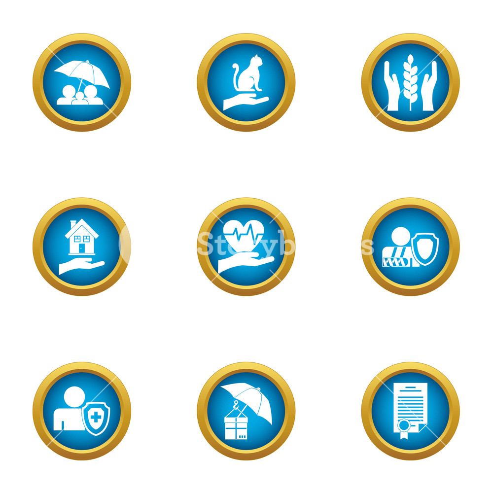 1000x1000 Protection Insurance Icons Set Flat Set Of Protection Insurance