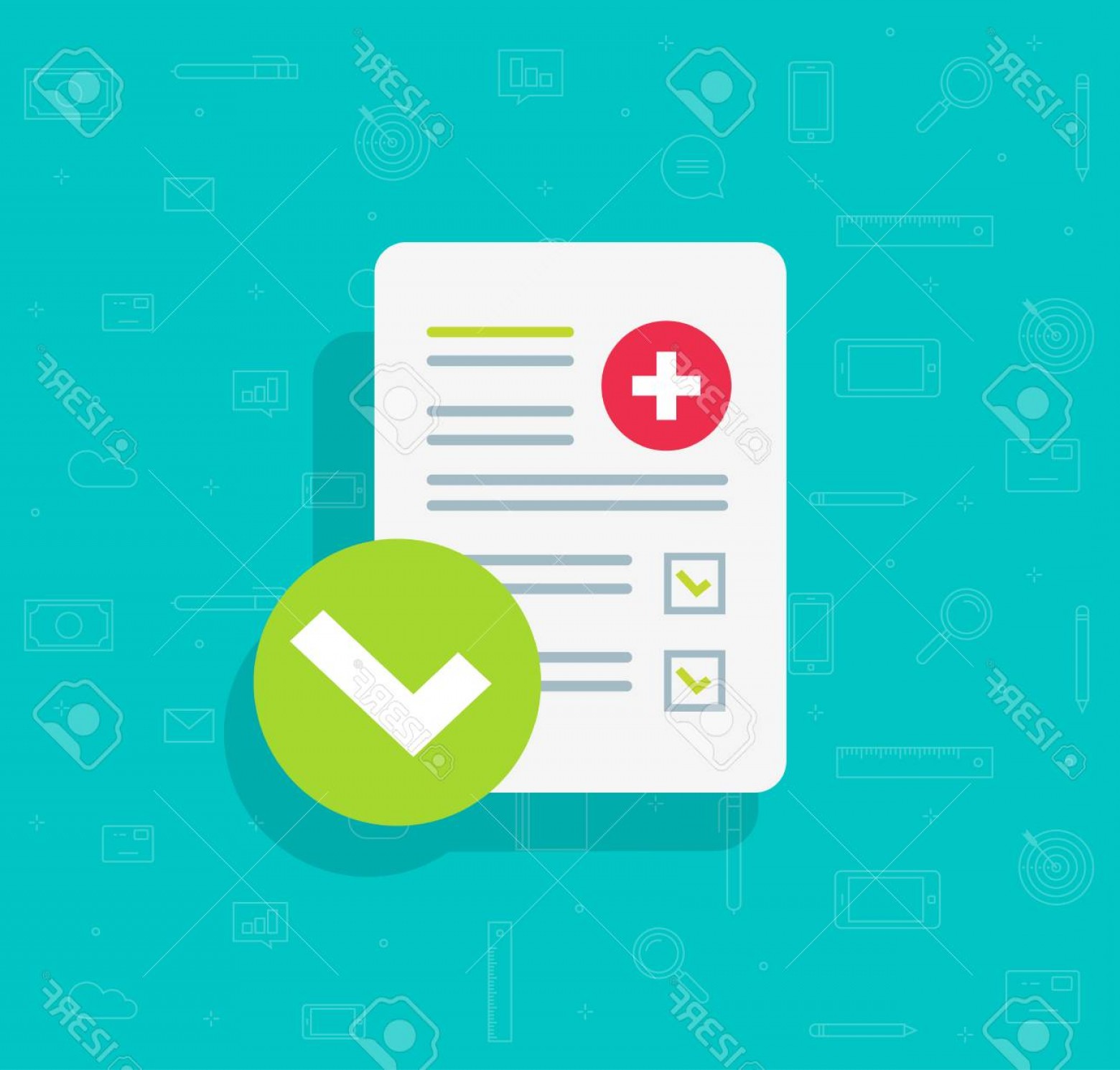 Photostock Vector Medical Form List With Results Data And Approved 1560x1490 Photostock Vector Medical Form List With Results Data And Approved