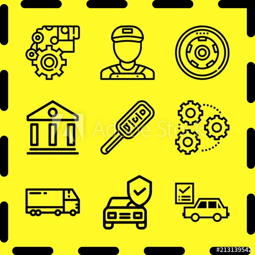 Simple Icon Set Of Business Related Gears, Car Repair Check List 500x500 Simple Icon Set Of Business Related Gears, Car Repair Check List